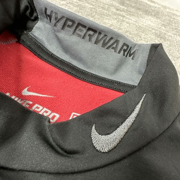 Nike Pro Combat Hyperwarm DriFit Fitted Men's L Black Shirt Long Sleeve - Picture 3 of 11